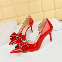 Patent leather rhinestone bow shoes 14