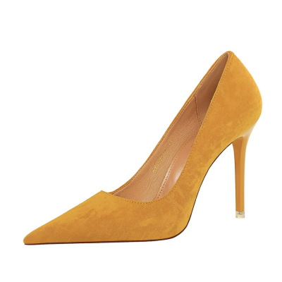 Fashionable simple stiletto heels ultra-high heels suede 7