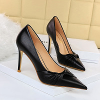 PU surface shallow mouth high heel shoes 43