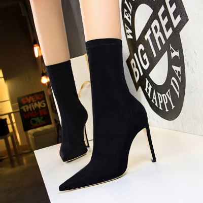 Stiletto ultra-high heel slim stretch ankle boots 53